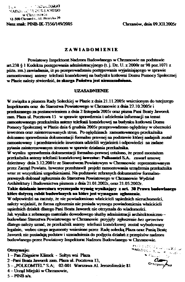 "skarga Pastwa jest nieuzasadniona"